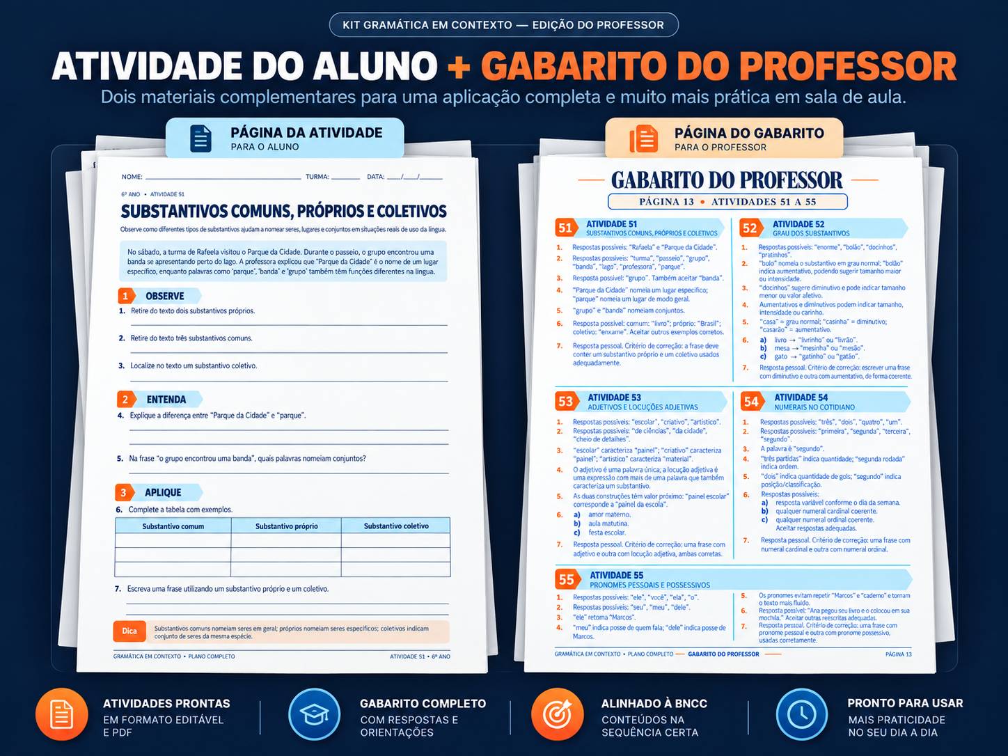 Atividade do Aluno e Gabarito do Professor